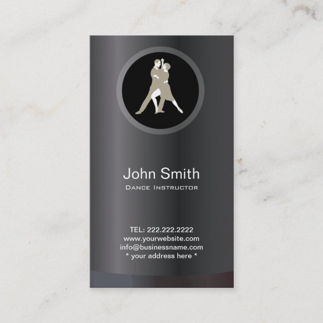 Elegant Tango Dance Lesson Affärskort Visitkort (Framsida)