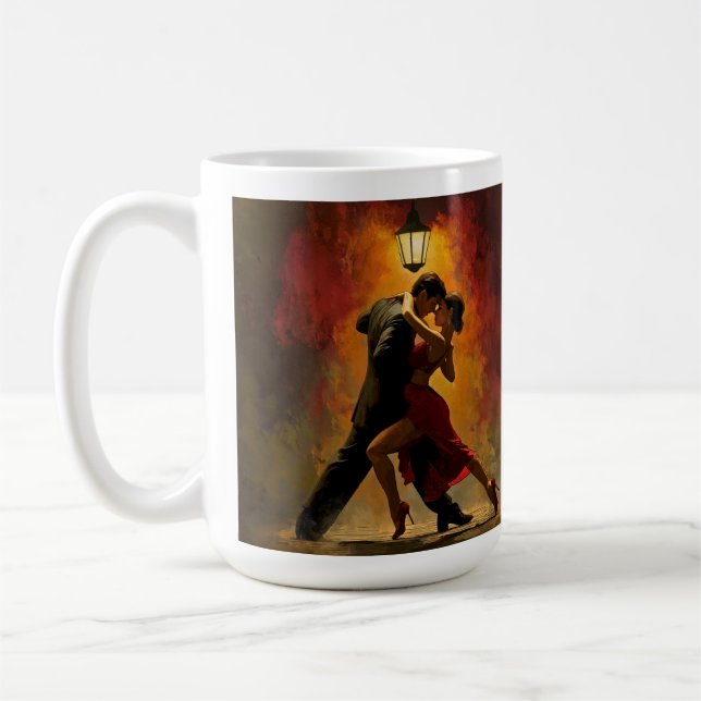 ✨Elegant tango-par Romersk konstdesign Kaffemugg (Vänster)