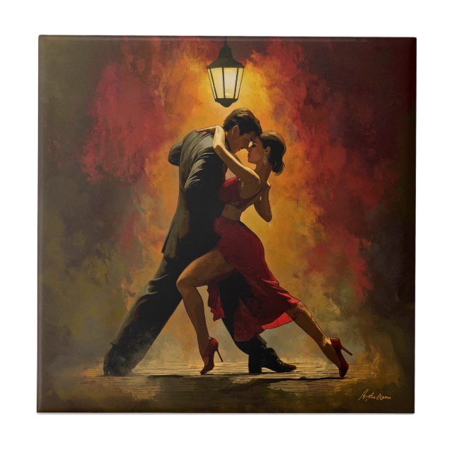 ✨Elegant tango-par Romersk konstdesign Kakelplatta (Framsidan)