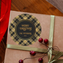 Elegant Tartan Black Guld Glitter