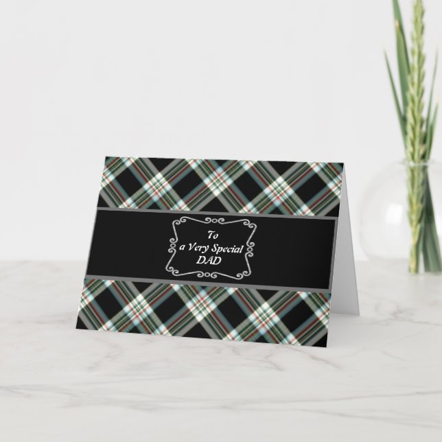Elegant Tartan Fars dag Card Kort (Framsida)