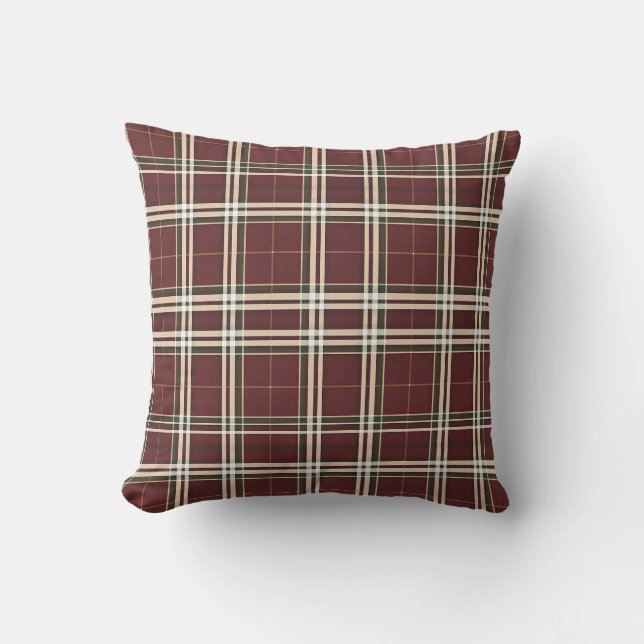 Elegant Tartan-Inspired Kudde (Framsida)