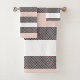 Elegant Tartan Mönster Red Grönt Rosa