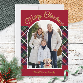Elegant Tartan Play Arch Photo God jul Julkort