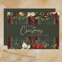 Elegant Tartan Play Poinsettias God jul