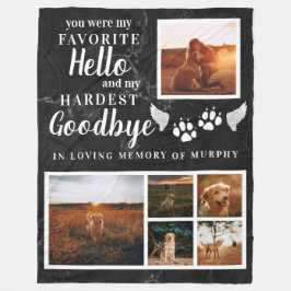 Elegant Tass avtryck Personlig Pet Memorial Photo Fleecefilt