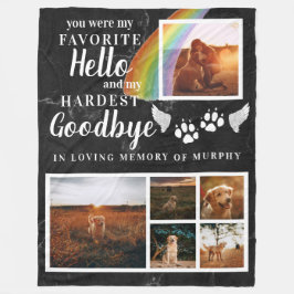 Elegant Tass avtryck Personlig Pet Memorial Photo Fleecefilt
