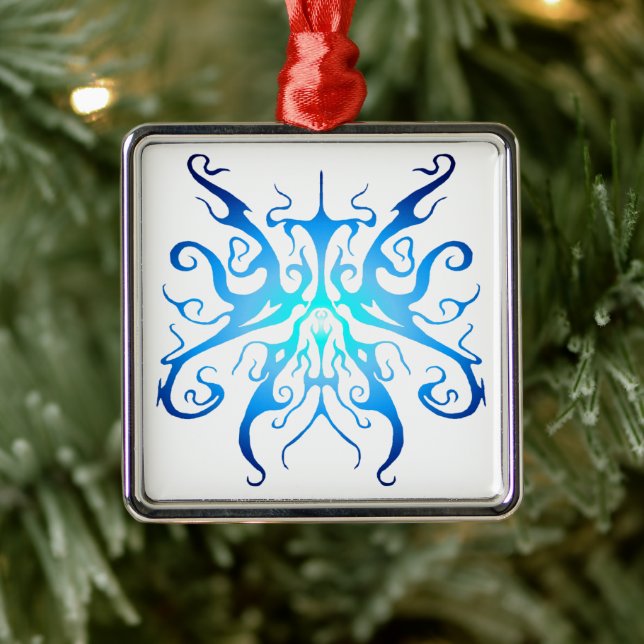 Elegant Tattodesign - blå Julgransprydnad Metall (Träd)