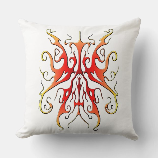 Elegant Tattodesign - röd låga Kudde (Framsida)