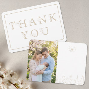 Elegant Taupe Bebis Shower Foto Tack Kort