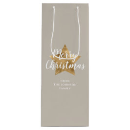 Elegant Taupe Beige Faux Guld Star God jul