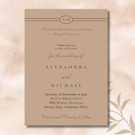 Elegant Taupe Bible Verse Christian Wedding  Inbjudningar