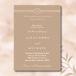 Elegant Taupe Bible Verse Christian Wedding  Inbjudningar