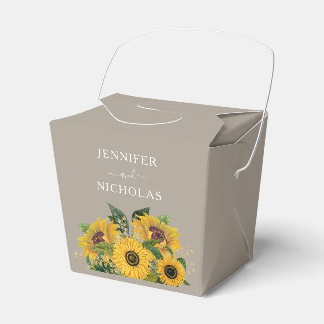 Elegant Taupe Blommigt Bröllop Presentaskar (Framsidan Sidan)