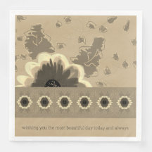 Elegant Taupe-Blommigt