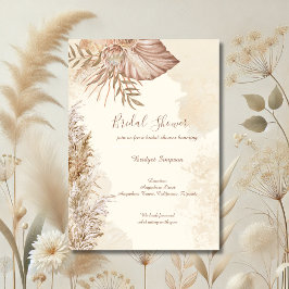 Elegant taupe Boho Neutralt minimal Möhippa Inbjudningar