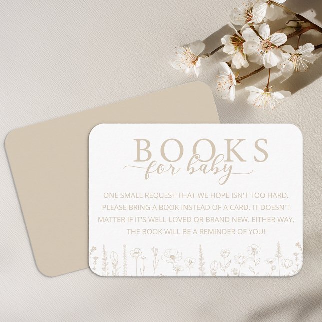 Elegant Taupe Books for Baby Card Tilläggskort (Books for Baby - Taupe Card)