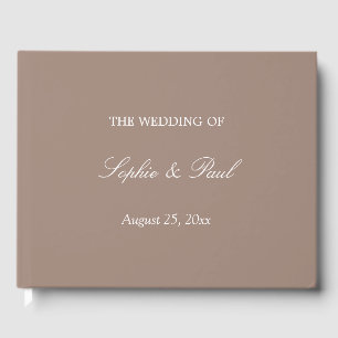 Elegant Taupe Bröllop Guest Bok