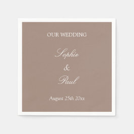 Elegant Taupe Bröllop Napkins Pappersservett