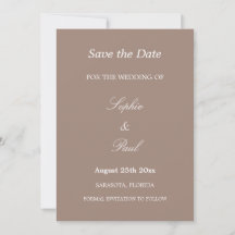 Elegant Taupe Bröllop spara datum