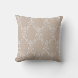 Elegant Taupe-damask-design 1 Kastkudde Kudde