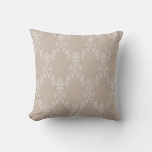 Elegant Taupe damast mönster 1 Kastkudde Kudde