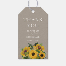 Elegant Taupe Floral Wedding Tack Presentetikett