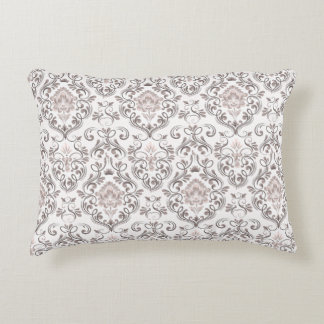 Elegant Taupe & Gray Damask Pillow Cases | Classic Prydnadskudde