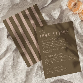Elegant Taupe Guld Gamla Pengar Bröllopsdetaljer Tilläggskort