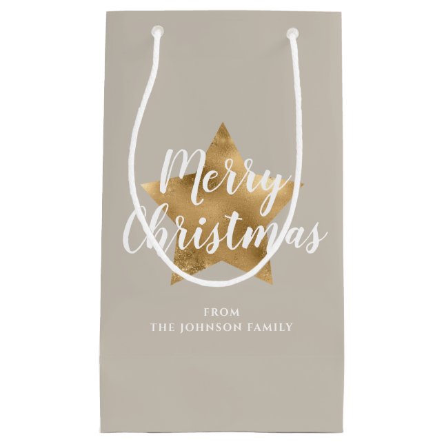 Elegant Taupe Guld Star God jul (Framsidan)