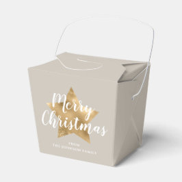 Elegant Taupe Guld Star God jul Presentaskar