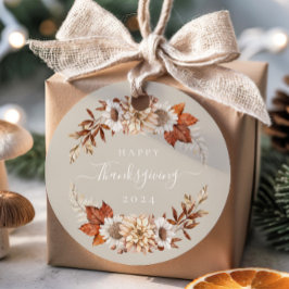 Elegant Taupe Höst löv Thanksgiving Gåvor Etiketter