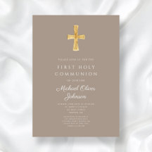 Elegant Taupe Kor Boy First Communion