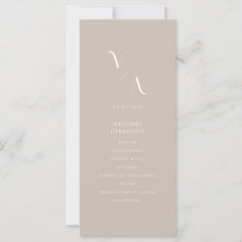 Elegant Taupe Modern Minimalist-Bröllopsprogram