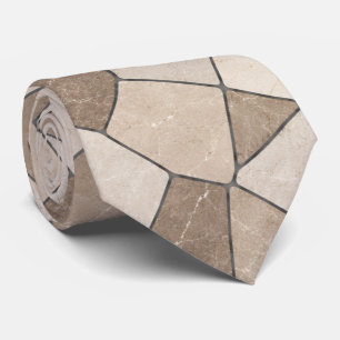 Elegant Taupe och Sandstensmarmor Geometrisk Slips
