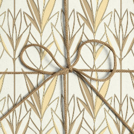 Elegant Taupe och Vit blomning Art Deco Stil Presentpapper