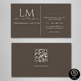 Elegant Taupe QR-kod Visitkort