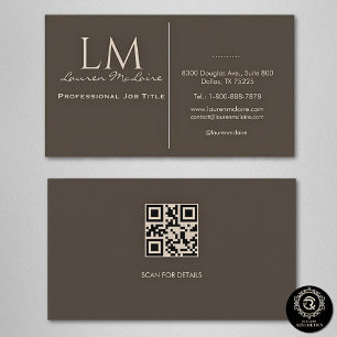 Elegant Taupe QR-kod Visitkort