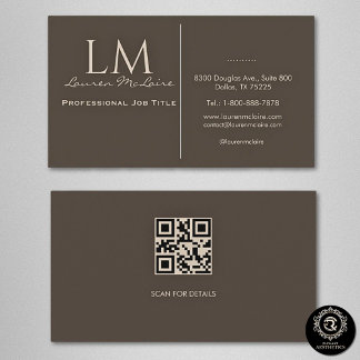 Elegant Taupe QR-kod Visitkort