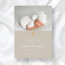 Elegant Taupe Religiösa Kor Photo Baptism