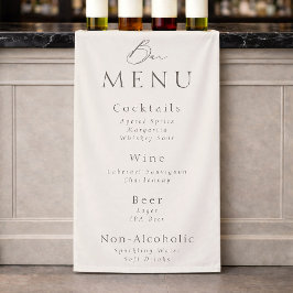 Elegant Taupe Wedding Bar Menu 