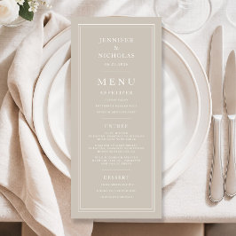 Elegant Taupe Wedding Meny