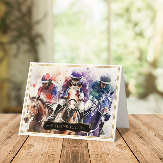 Elegant Tävling Horse Derby Folke (tackkort) Tack Kort (Sincere Thanks in Full Stride: Derby-inspired Thank You Cards Await!)
