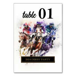Elegant Tävling Horse Derby Party Equestrian Bordsnummer