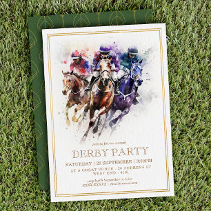 Elegant Tävling Horse Derby Party Equestrian Inbjudningar