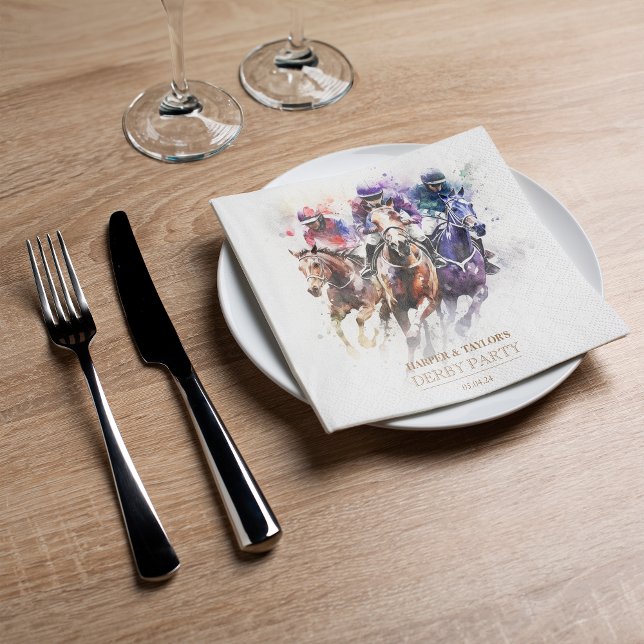 Elegant Tävling Horse Derby Party Equestrian Pappersservett (Wrap Your Drinks in Derby Chic: Napkins Inspired by the Winner's Circle! )