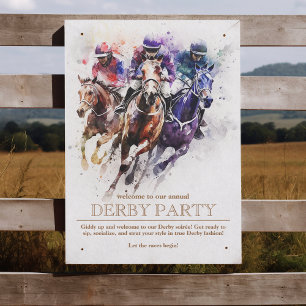 Elegant Tävling Horse Derby Party Equestrian Poster