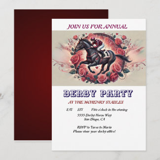 Elegant Tävling Horse Derby Party födelsedag Inbjudningar