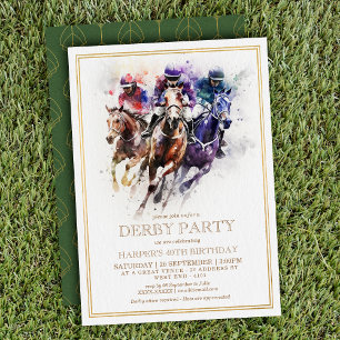 Elegant Tävling Horse Derby Party födelsedagen Inbjudningar