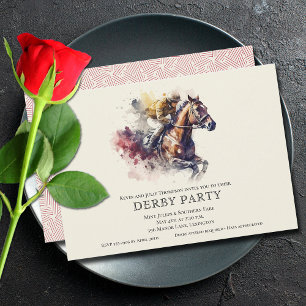 Elegant Tävling Horse Derby Party Inbjudningar